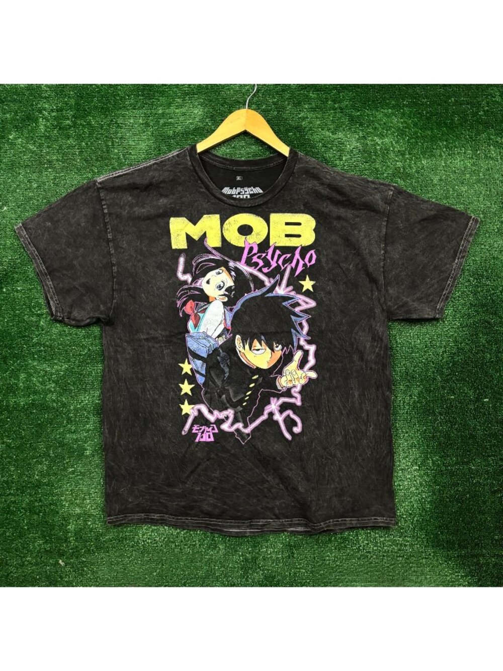 Mob Psycho 100 Manga Cover Mineral Wash T-Shirt Size Extra Large